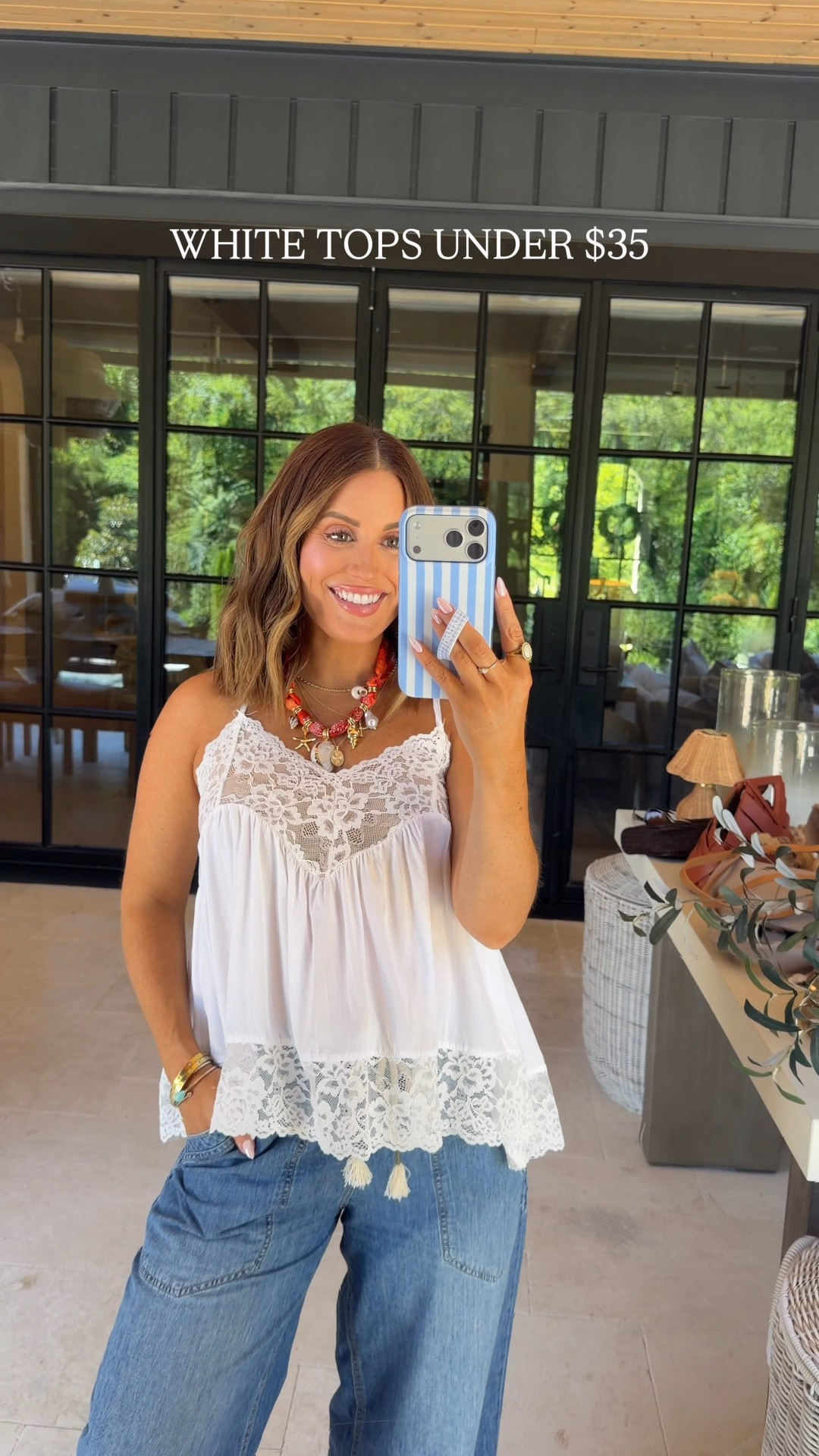 Linking all outfits here! Some of my favorite white tops for summer all under $35! 

Wearing size small in all tops. Size xs in denim & small in brush gingham pants. Sandals run tts and all accessories linked. 

|| Maternity, bump friendly, white top, summer style, denim, summer outfit ||

#LTKBump #LTKootd #LTKSaleAlert
