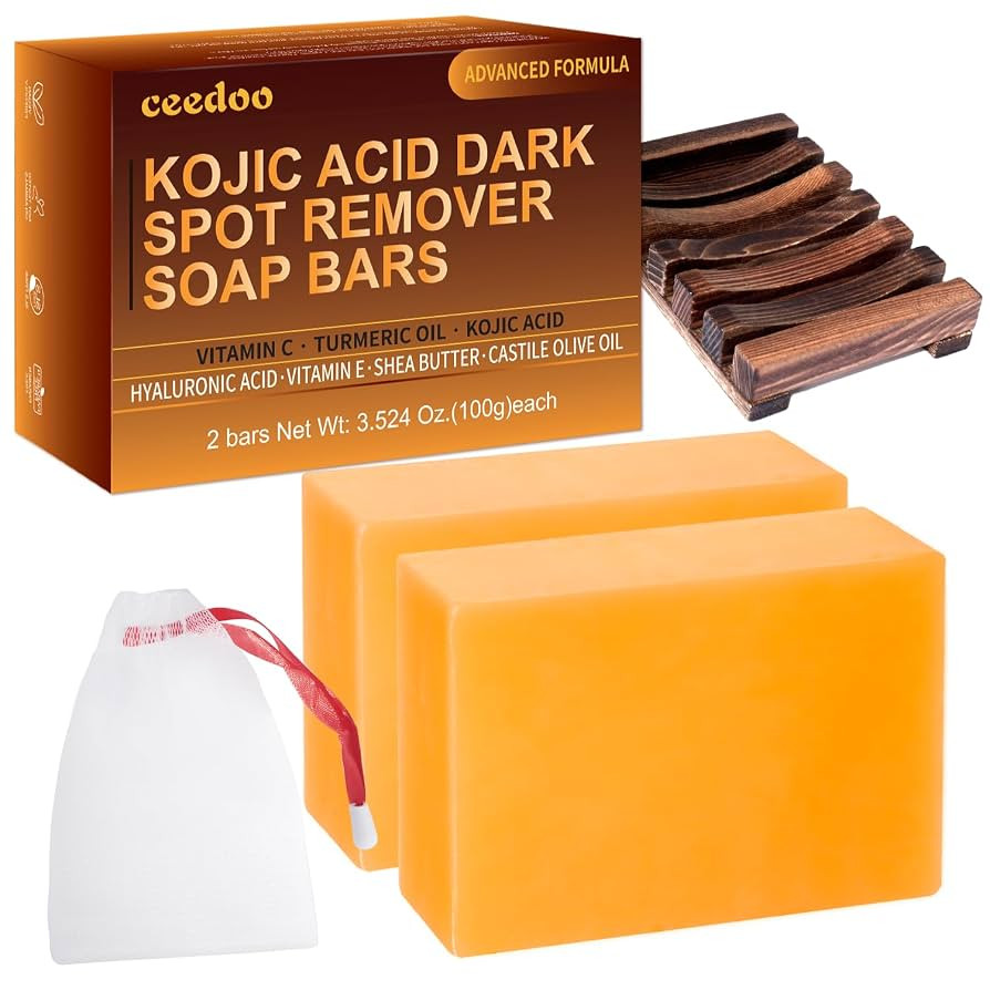 Kojic Acid Dark Spot Remover Soap Bars with Vitamin C, Retinol, Collagen, Turmeric with Hyaluroni... | Amazon (US)