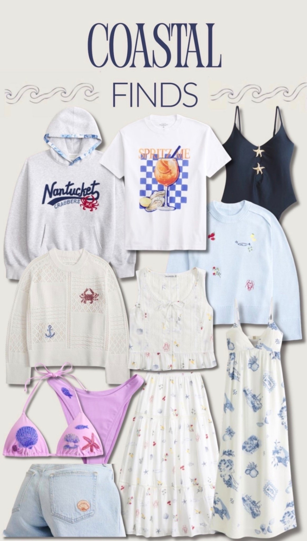 Coastal new arrivals from Abercrombie!!💙👏🏻🐚

Coastal, coastal finds, coastal fashion, Abercrombie, new arrivals, sweater, sweatshirt, swimsuit, dress, seashells, crabs, coastal chic, beachy style, resort wear, beach town style 

#LTKSeasonal #LTKgrwm #LTKootd