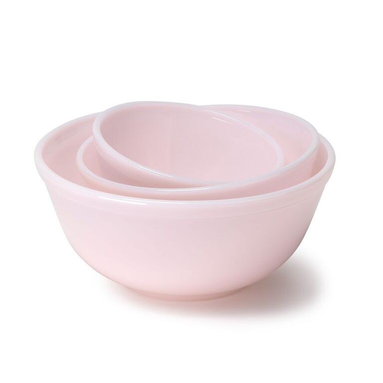 3 Piece Pink Glass Mixing Bowl Set | goop