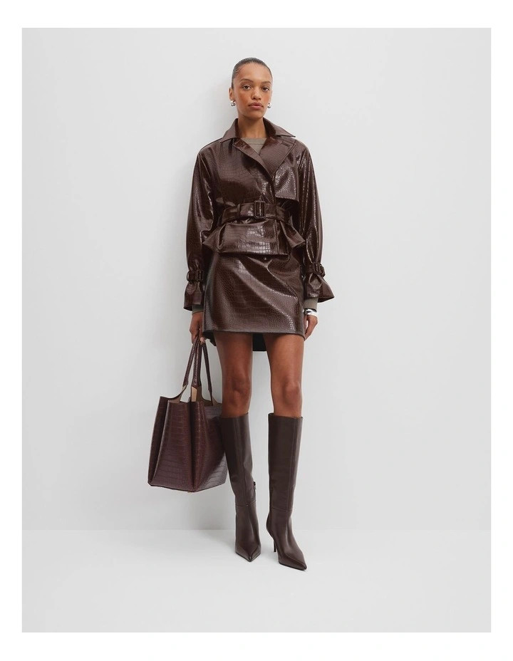 Country RoadCroc Embossed Trench Coat in Brunette | Myer