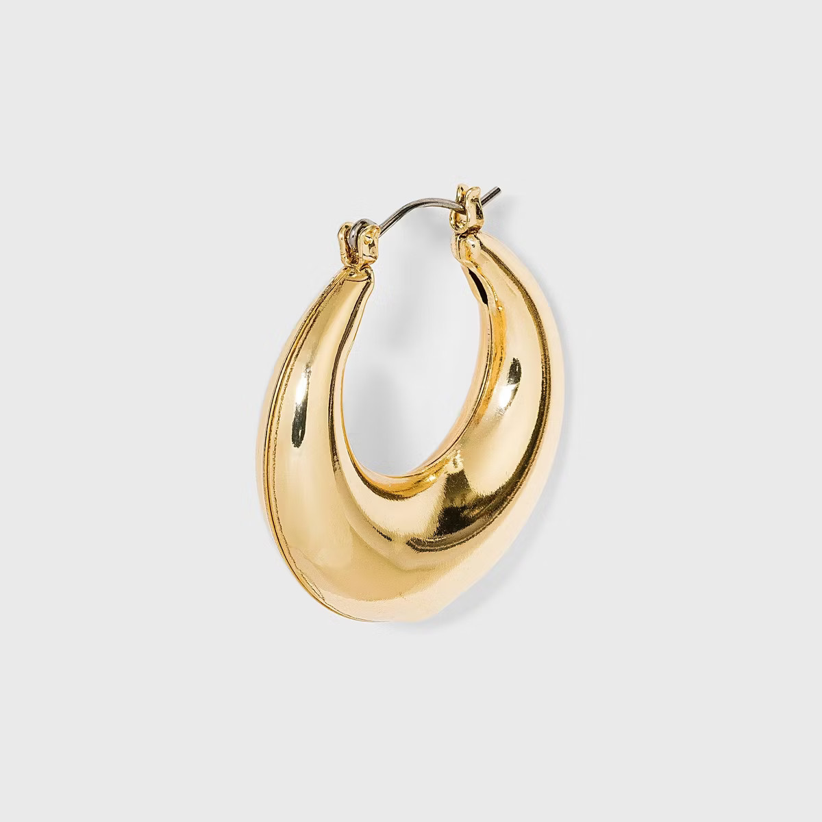 Thick Metal Hoop Earrings - A New Day™ Gold: Nickel-Free, Hinge Closure, 1.5" Length | Target