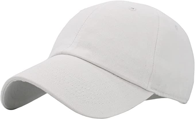 Amazon.com: KB-LOW WHT Classic Cotton Dad Hat Adjustable Plain Cap. Polo Style Low Profile (Unstr... | Amazon (US)