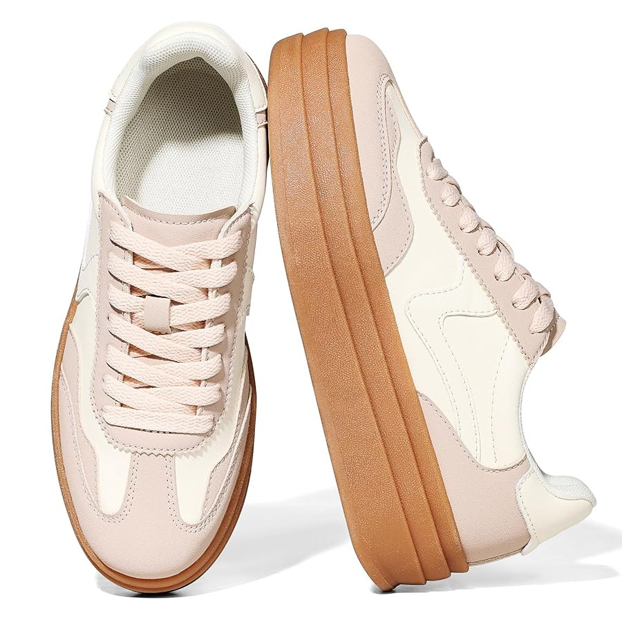 Tscoyuki Platform Women's Fashion Sneakers Casual Spring Shoes Non Slip Lightweight Walking Shoes... | Amazon (US)