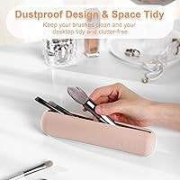 FERYES Travel Makeup Brush Holder, Silicon Trendy and Portable Cosmetic Face Brushes Holder, Soft... | Amazon (US)