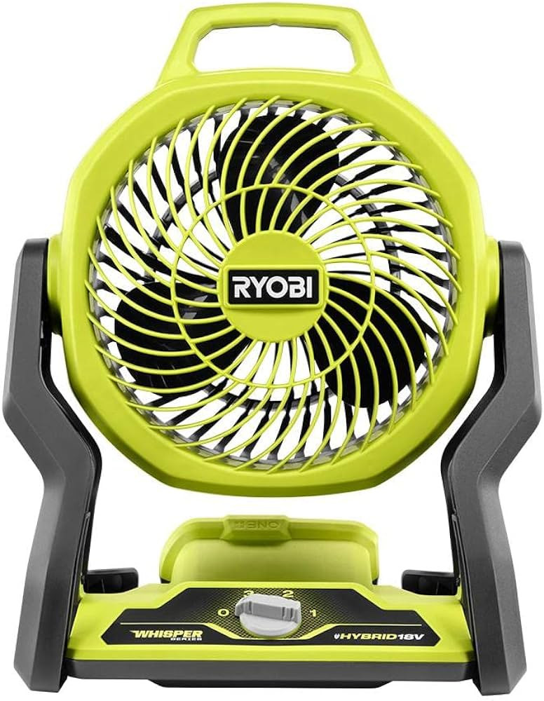 RYOBI ONE+ 18V Cordless Hybrid WHISPER SERIES 7-1/2 in. Fan (Tool Only), GREEN (PCL811B) | Amazon (US)
