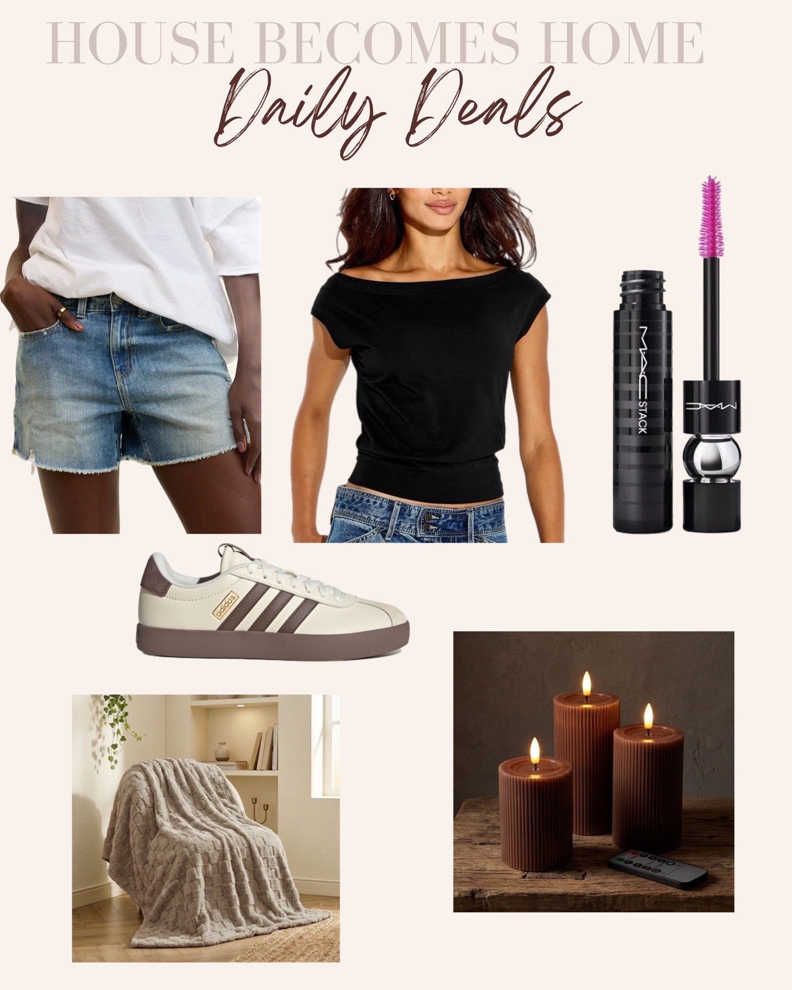 Daily deals!!!

50% off MAC mascara, $20 shorts, 30% off shirt, Adidas on sale, flameless candles!

#LTKSaleAlert #LTKHome #LTKootd
