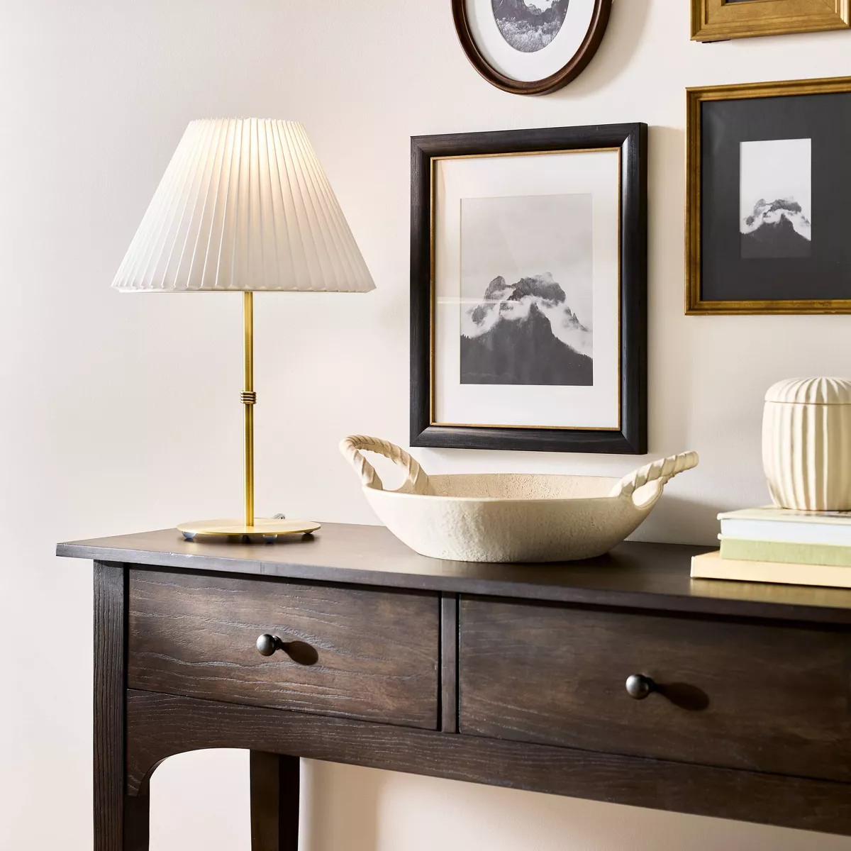 Tapered Lamp Shade with Knife Pleat White - Threshold™ designed with Studio McGee | Target