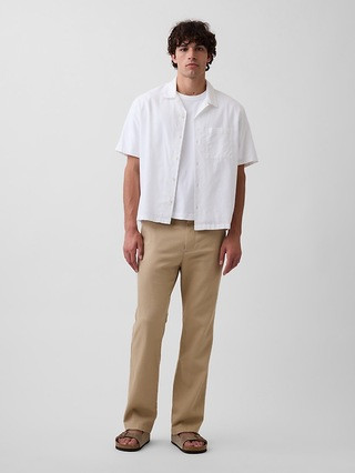 Linen-Cotton Relaxed Straight Trousers | Gap (US)