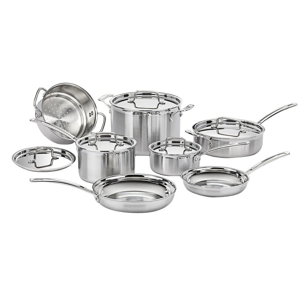 MultiClad Pro 12-Piece Stainless Cookware Set with Lidsby Cuisinart Shop the Collection (379)Writ... | The Home Depot