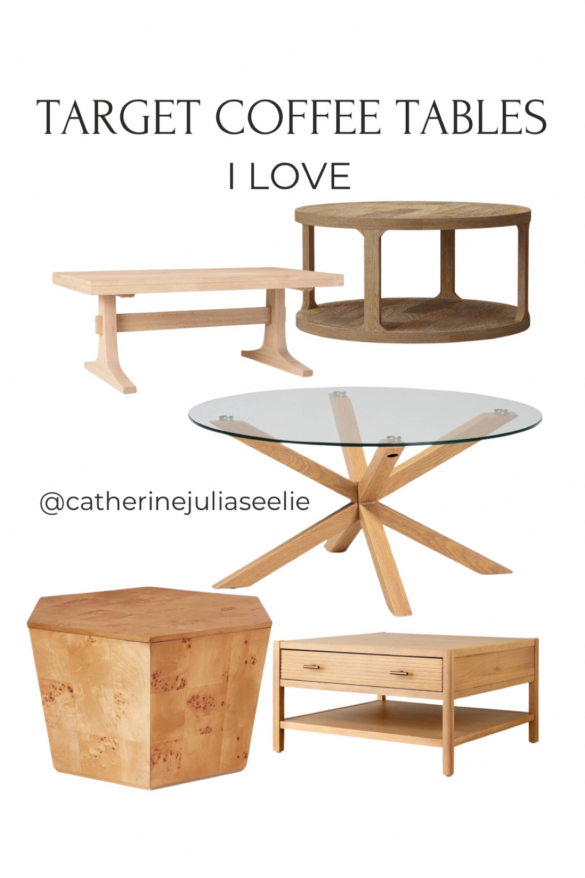 Target coffee tables I love! I wish our living room had room for a coffee table, but baby girls’ kids table is there for now. 🥰

Boho home decor, Wooden coffee table, Living room furniture, Living room decor, Boho chic decor, Earthy tones, Mixed materials decor, Home furniture, Boho coffee tablee

#LTKhome #LTKfamily #LTKfindsunder100