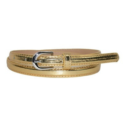 CTM Women's Skinny 1/2 Inch Dress Belt, Large, Gold | Target