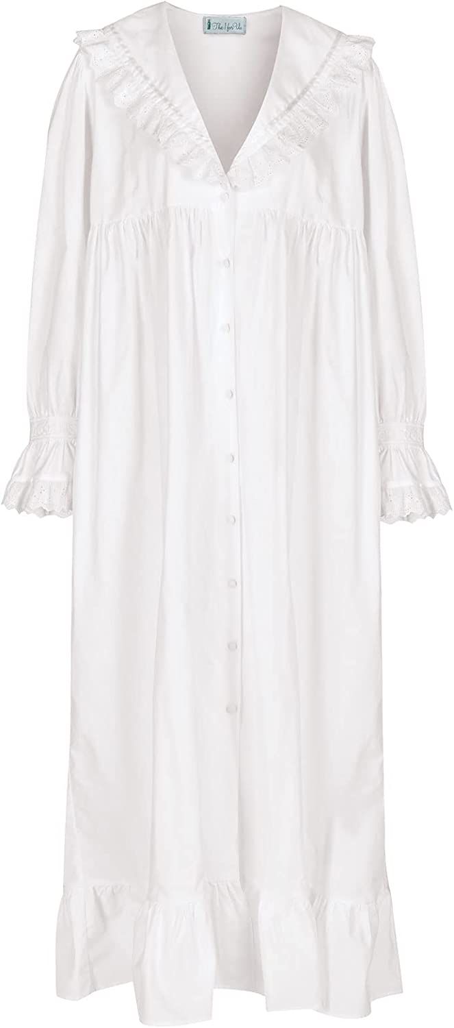 The 1 for U Sleepwear for Women - Button Down Nightgowns for Women, Amelia 100% Cotton Robe | Amazon (US)