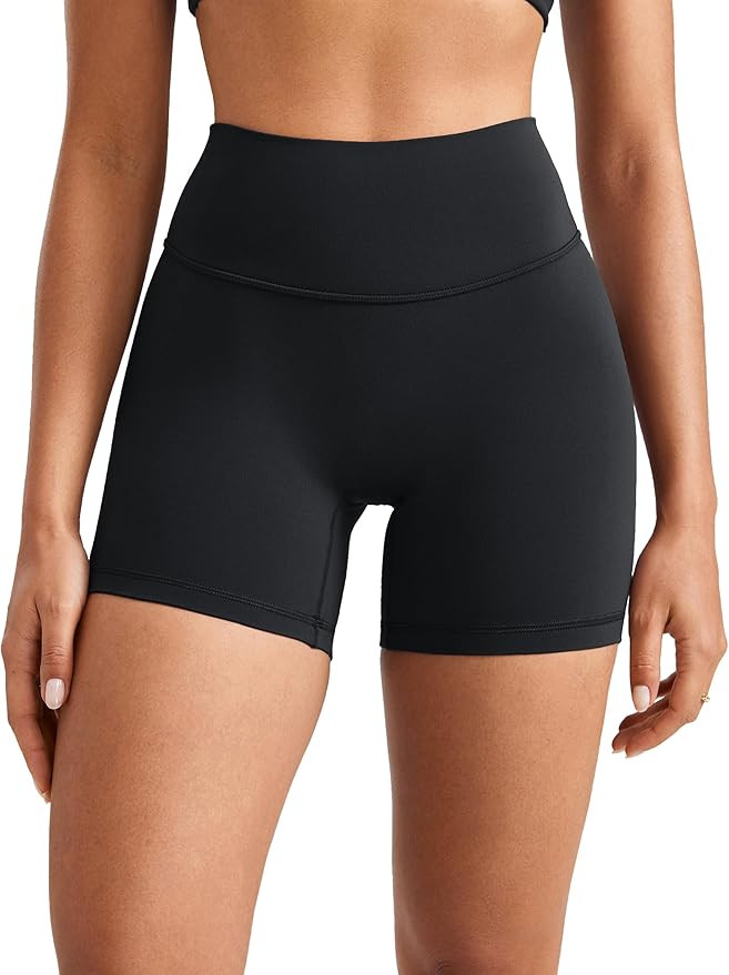 Womens High Waist No Front Seam Scrunch Butt Biker Shorts 5 Inches V-Back Scrunch Booty Gym Worko... | Amazon (US)