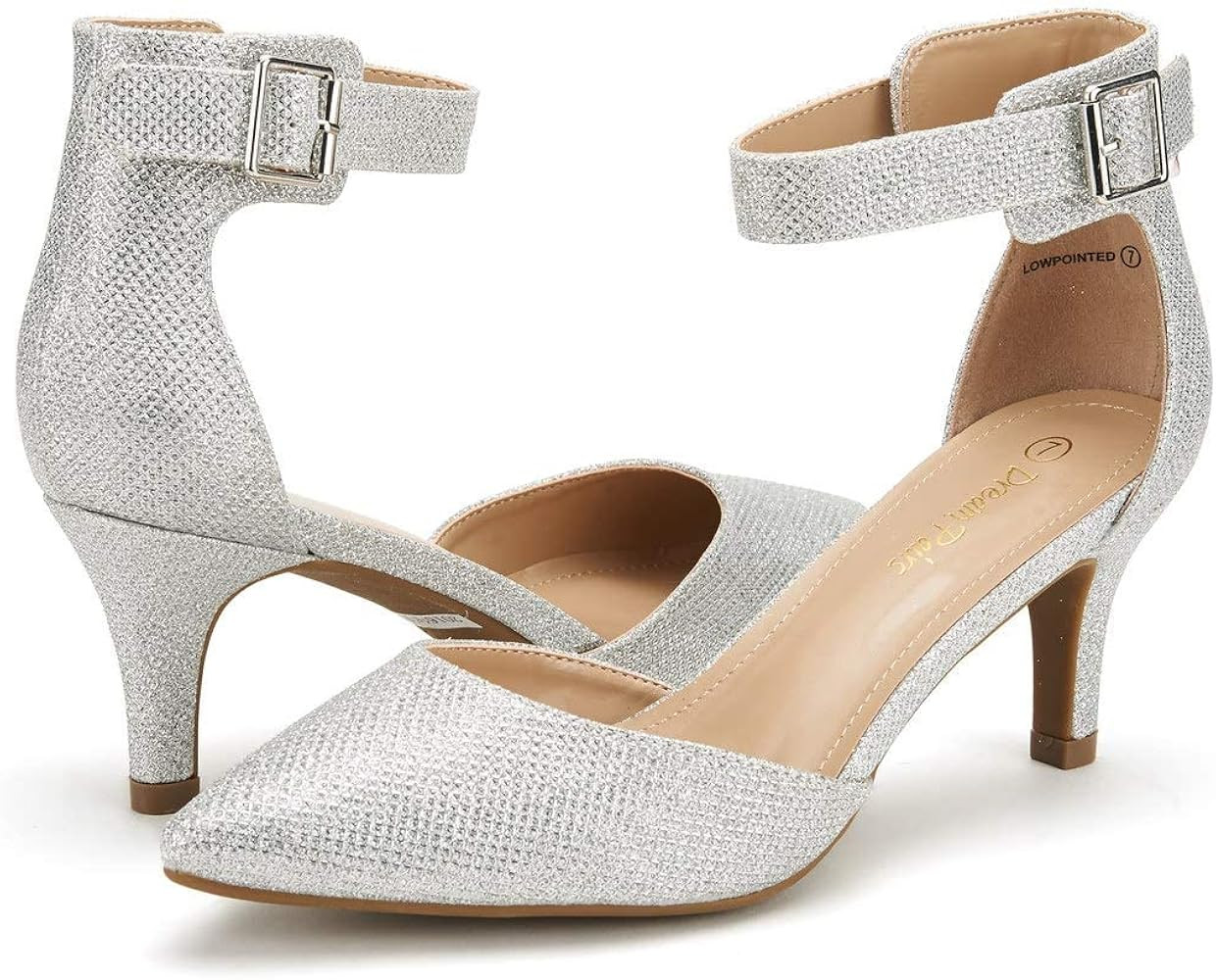 DREAM PAIRS Women's Lowpointed Low Heel Dress Pump Shoes | Amazon (US)