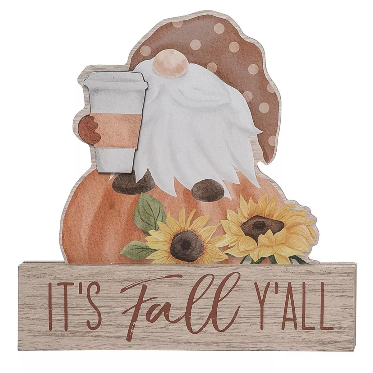 Transpac Wood 9.5 in. Multicolored Harvest Fall Gnome Decor | Target