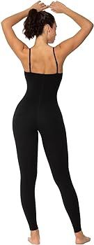 Sunzel Unitard Jumpsuits for Women, Spaghetti Strap Bodycon Rompers Scoop Neck Tummy Control Legg... | Amazon (US)