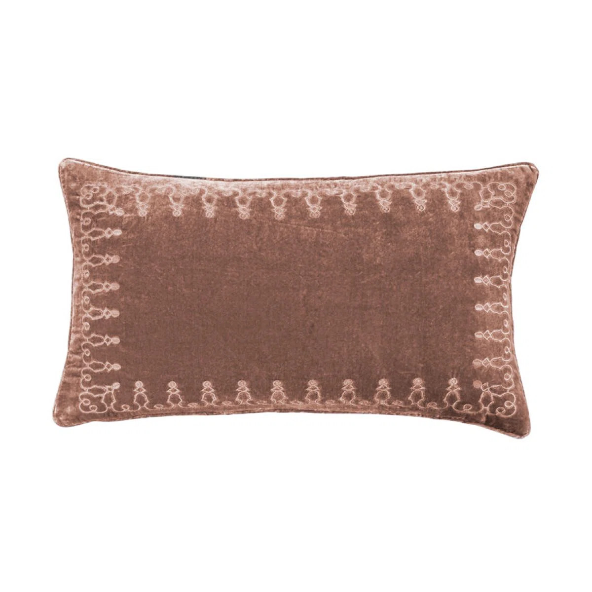 Stella Faux Silk Velvet Embroidered Romantic Western 14x24 inch Lumbar Pillow | Wayfair North America