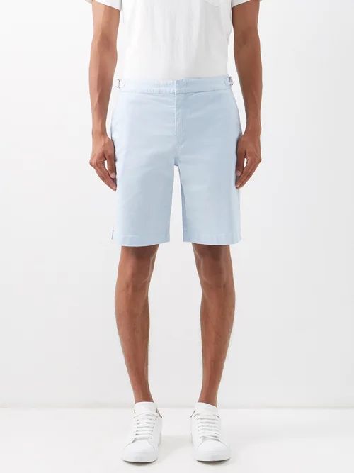 Orlebar Brown - Dane Ii Stretch Cotton-twill Shorts - Mens - Light Blue | Matches (US)