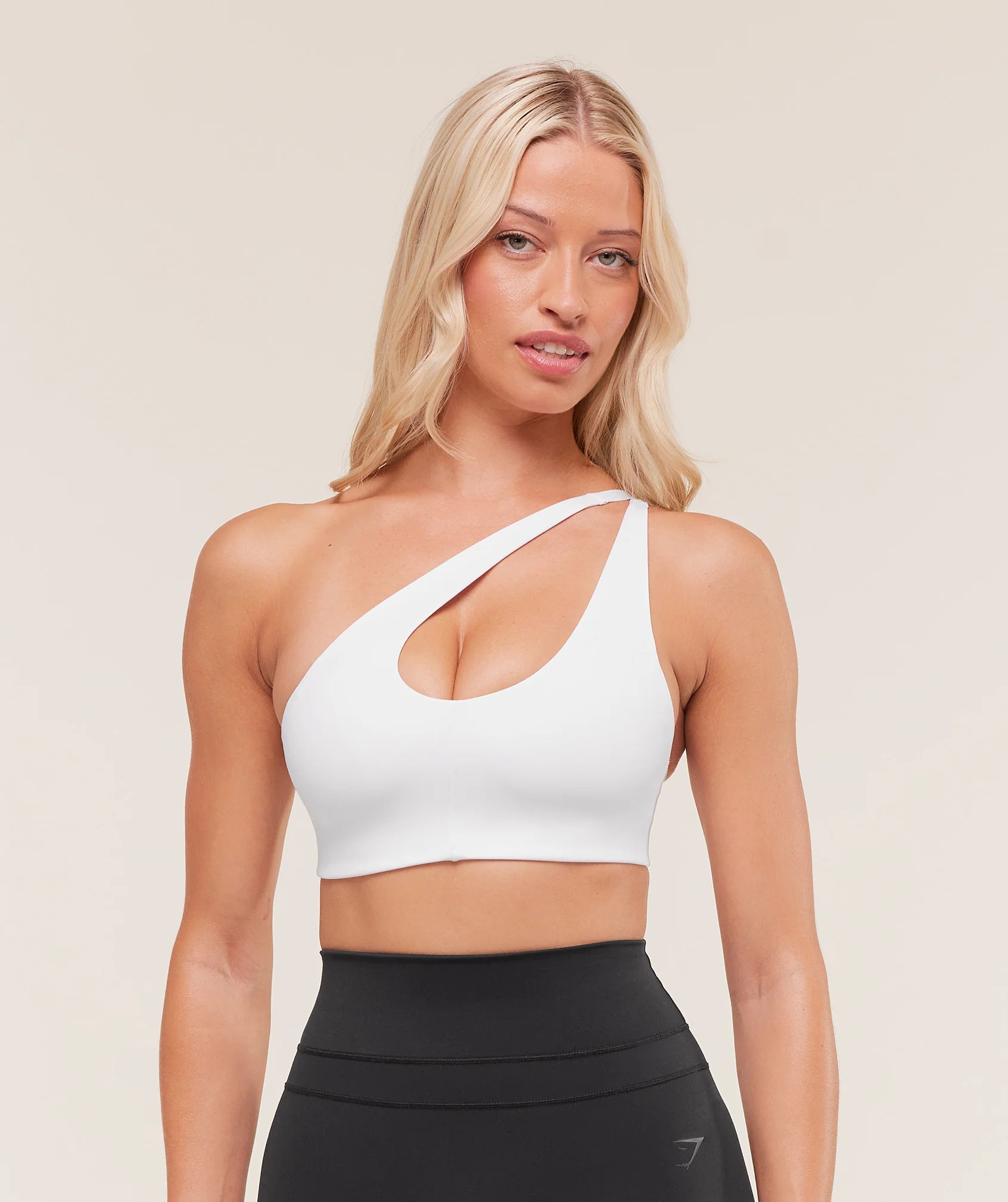 Gymshark One Shoulder Sports Bra - White | Gymshark EU