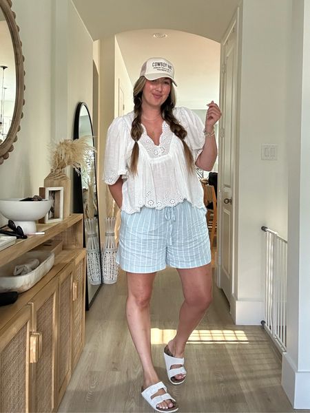 Casual summer outfit, mom outfit.
Shorts - size 14 (if in between size down), shirt size L (size down) 

#LTKStyleTip #LTKMidsize #LTKSeasonal