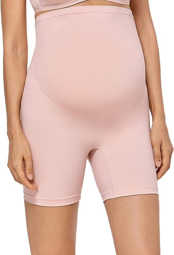 Gratlin Women's Seamless Maternity Pregnancy Shapewear Panties High Waist Shorts | Amazon (US)