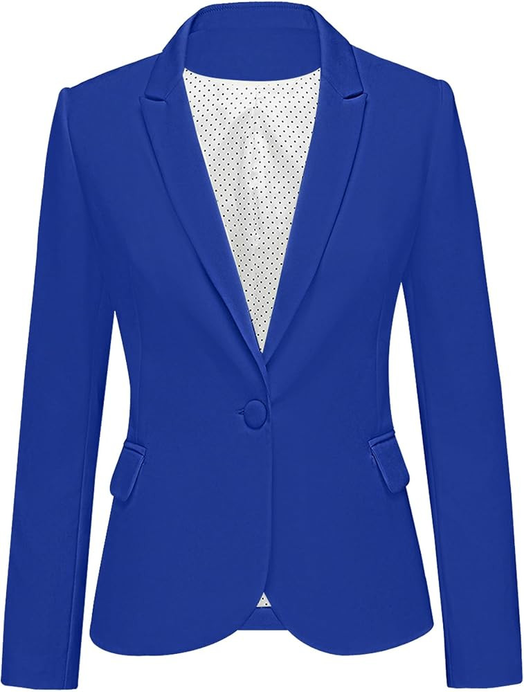 LookbookStore Womens Notched Lapel Pockets Button Work Office Blazer Jacket Suit | Amazon (US)