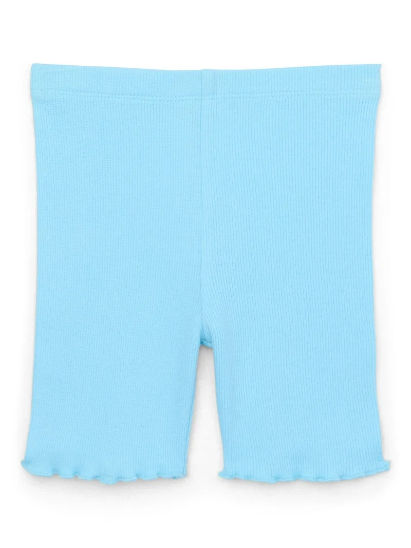 Garanimals Toddler Girl Rib Biker Shorts with Lettuce Hem, Sizes 18M-5T | Walmart (US)