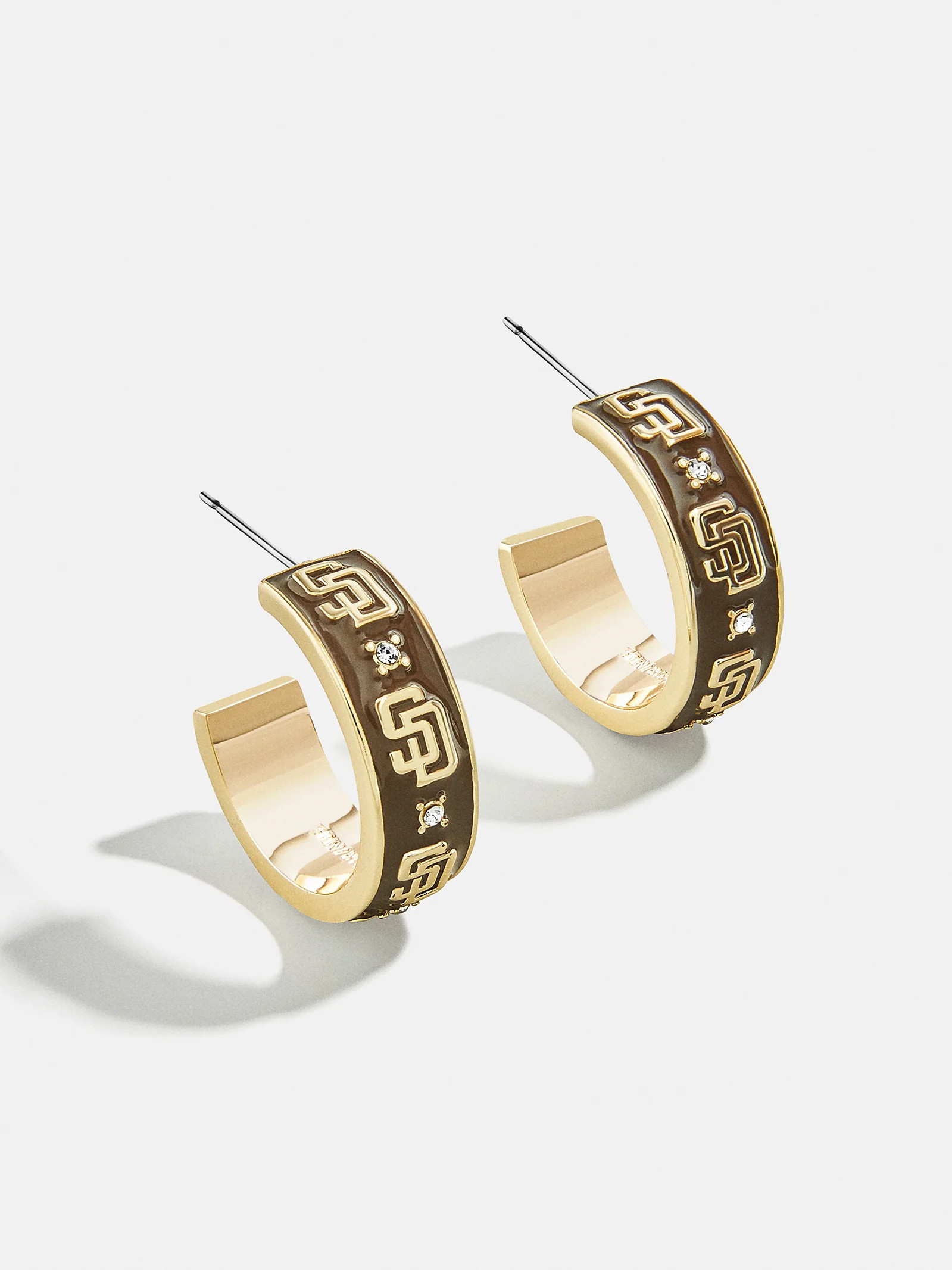 WEAR By Erin Andrews X BaubleBar San Diego Padres Enamel Hoop Earrings - San Diego Padres | BaubleBar (US)