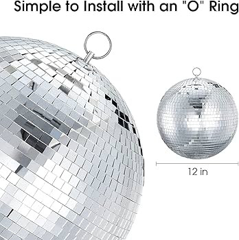 Mirror Disco Ball Sumono 12 Inch Mirror Ball Lightning Ball with Hanging Ring for DJ Club Stage B... | Amazon (US)