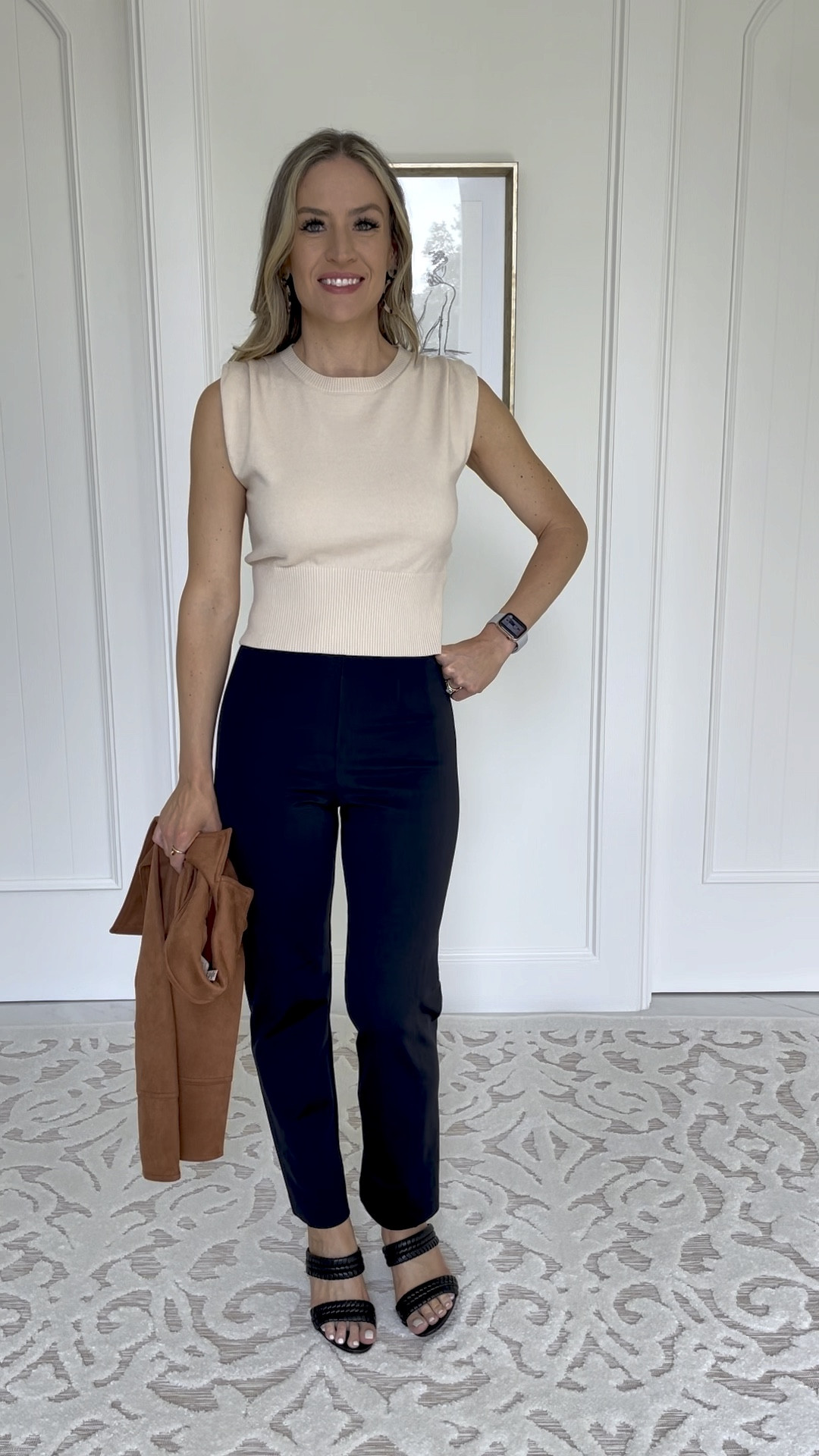 🍂 Fall Outfit 🍂 for the office!  These pull on pants are stretchy and comfortable!!!! Easily an all day wear. I pared it with a cropped sweater that’s still plenty long for a high waisted pant. This capped sleeve sweater is buttery soft!  

There’s not many sizes left in these black heels but they’ve been a favorite of mine and come in a bunch of other color options! 

#everypiecefits



#LTKworkwear #LTKSeasonal #LTKover40