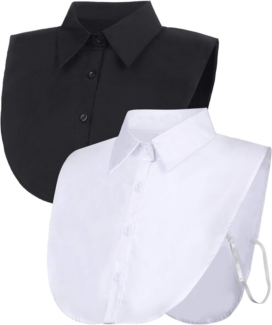 Tatuo 2 Pieces Fake Collar Detachable Blouse Dickey Collar Half Shirts False Collar for Women Fav... | Amazon (US)