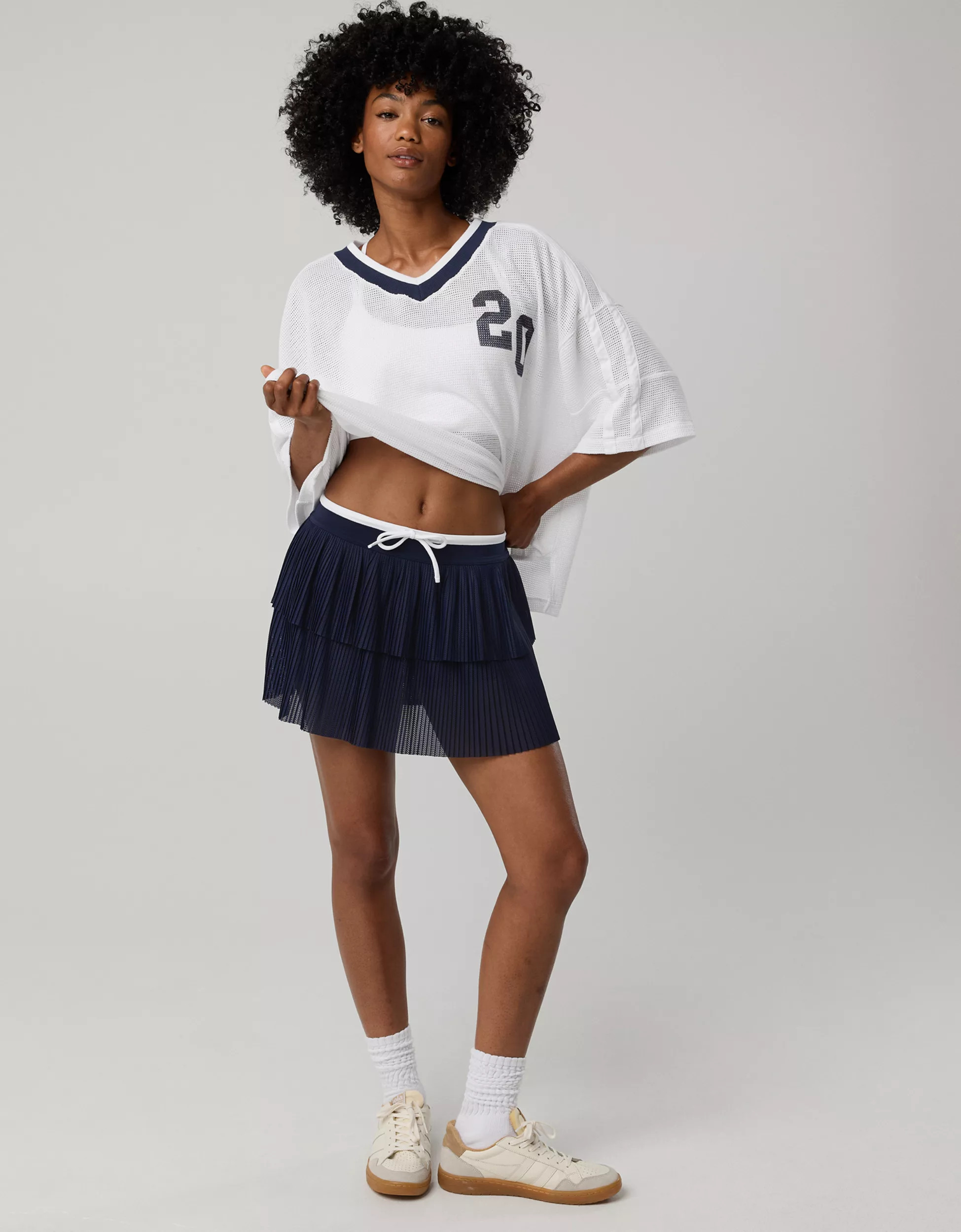 OFFLINE By Aerie Real Me Pleated Mesh Skort | American Eagle Outfitters (US & CA)