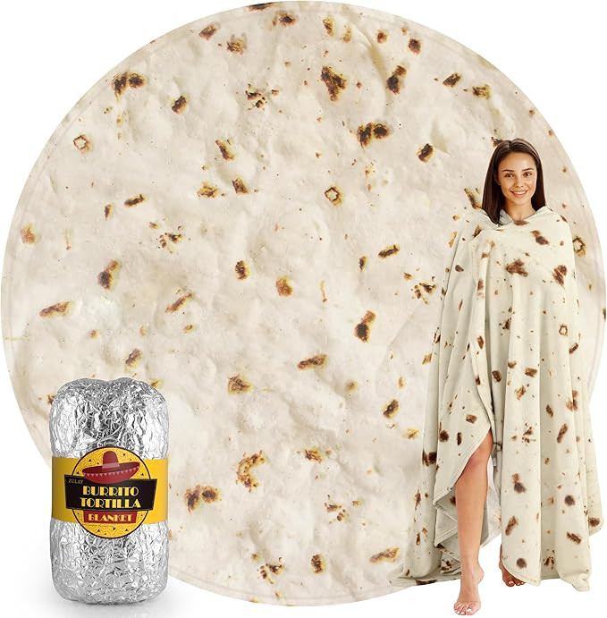 Zulay Extra Large Burritos Tortilla Throw Blanket – Wrap Yourself Like a Giant Taco! Double-Sid... | Amazon (US)