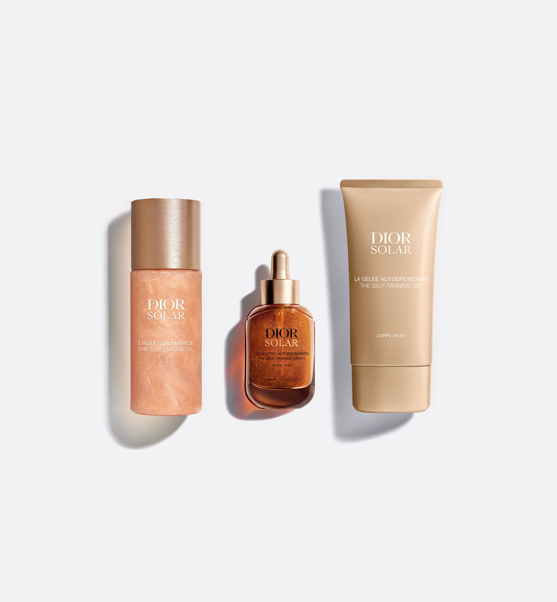 Dior Solar Radiant & Glowing Skincare Set-NEW Dior Solar Self-Tanning Drops, Dior Solar Sublimating Body Oil & Body Self-Tanning Gel | Dior Beauty (US)