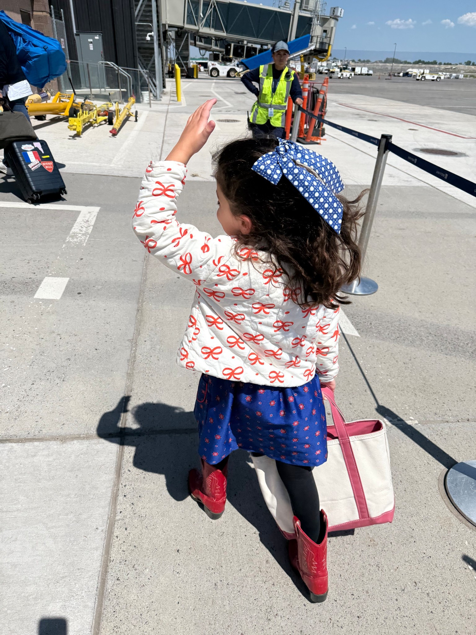 Some of our favorite items for girls ❤️🎀. This Hill House bow stays in & comes in so many colors & patterns. These girls cowboy boots have really stood up- they run small so size up  Boat and tote is size medium with regular straps. 