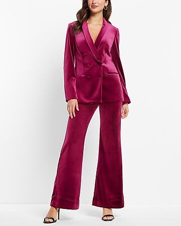 Editor Velvet Flare Trouser Pant Suit | Express