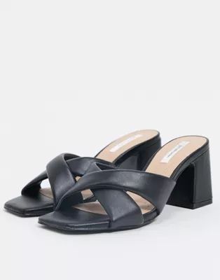 Stradivarius heeled sandal in black | ASOS (Global)