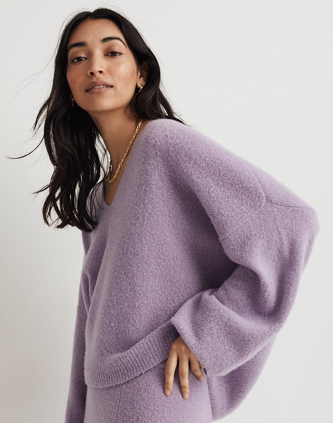 Madewell x Aimee Song Brushed V-Neck Sweater | Madewell