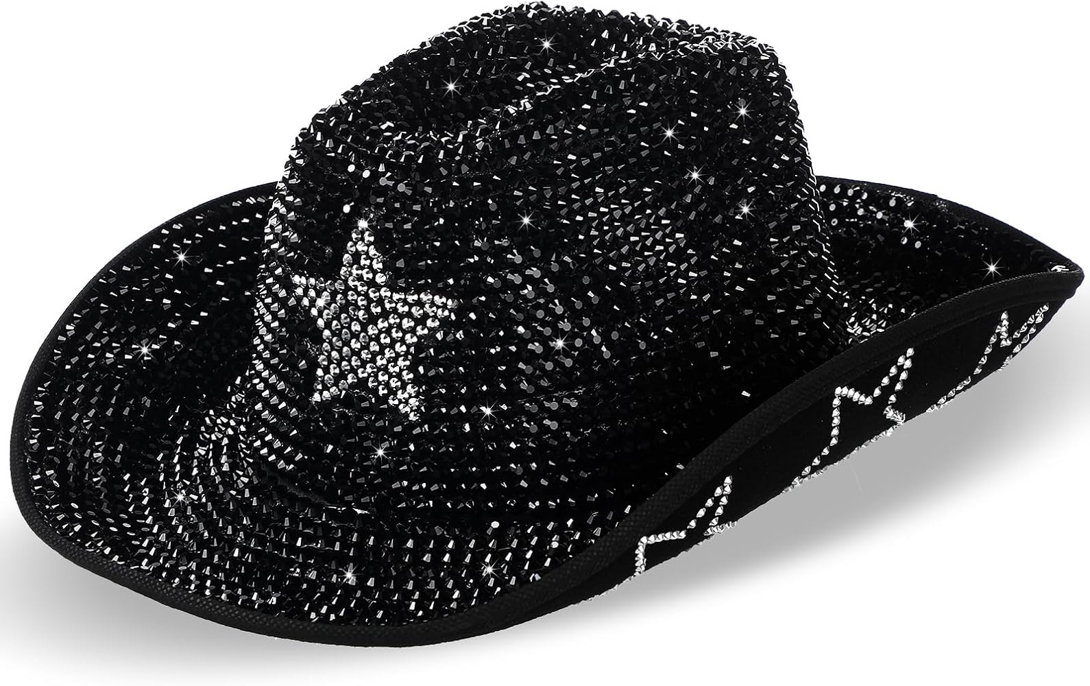 Tisancy Rhinestone Cowboy Hats Cowgirl Hat for Women Fits 58 cm/L Western Disco Hat for Carnival ... | Amazon (US)