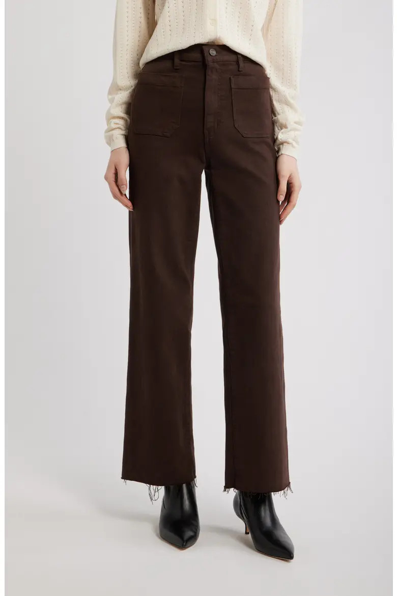 The Anchor High Waist Raw Hem Wide Leg Jeans (Women) | Nordstrom | Nordstrom