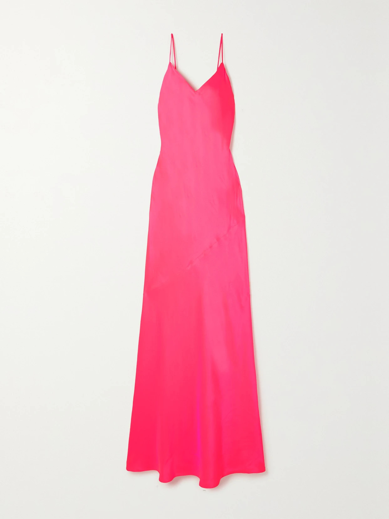 L'Agence - Serita Silk-satin Maxi Dress - Pink | NET-A-PORTER (US)