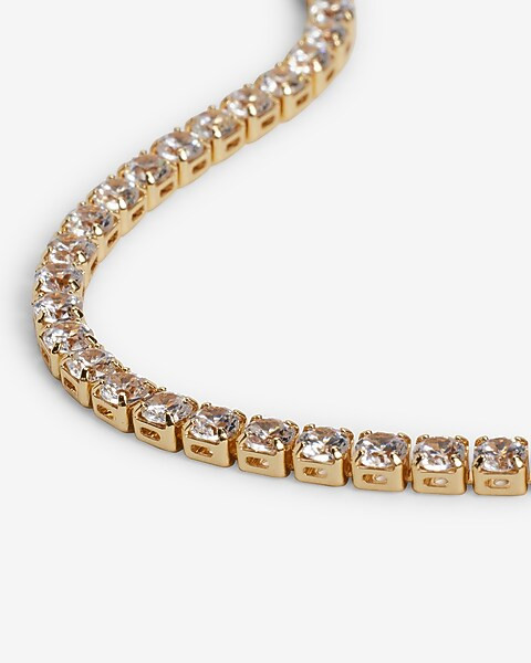 Rhinestone Embellished Tennis Bracelet | Express