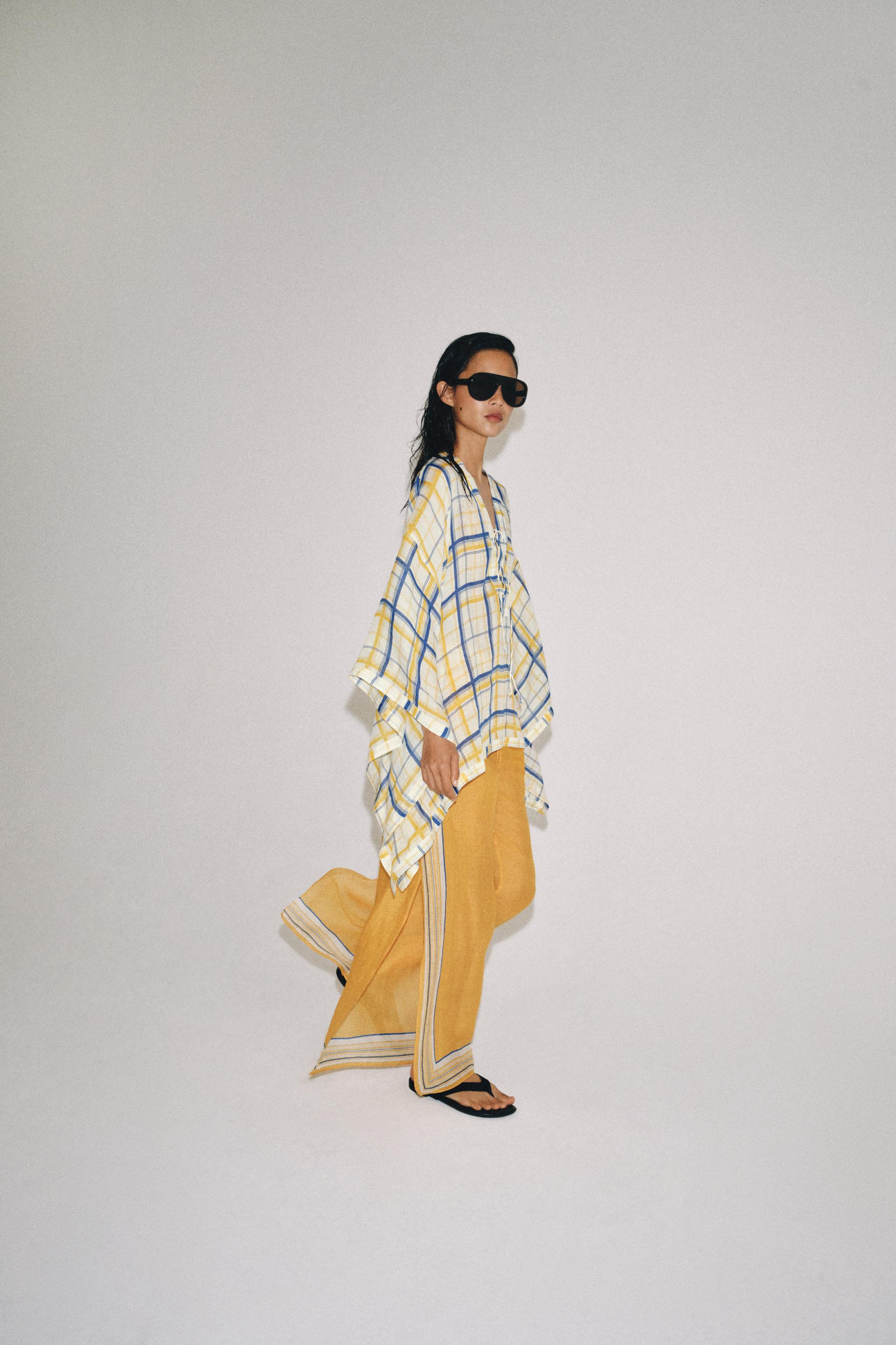 ZW COLLECTION 100% RAMIE CHECK TUNIC | Zara UK