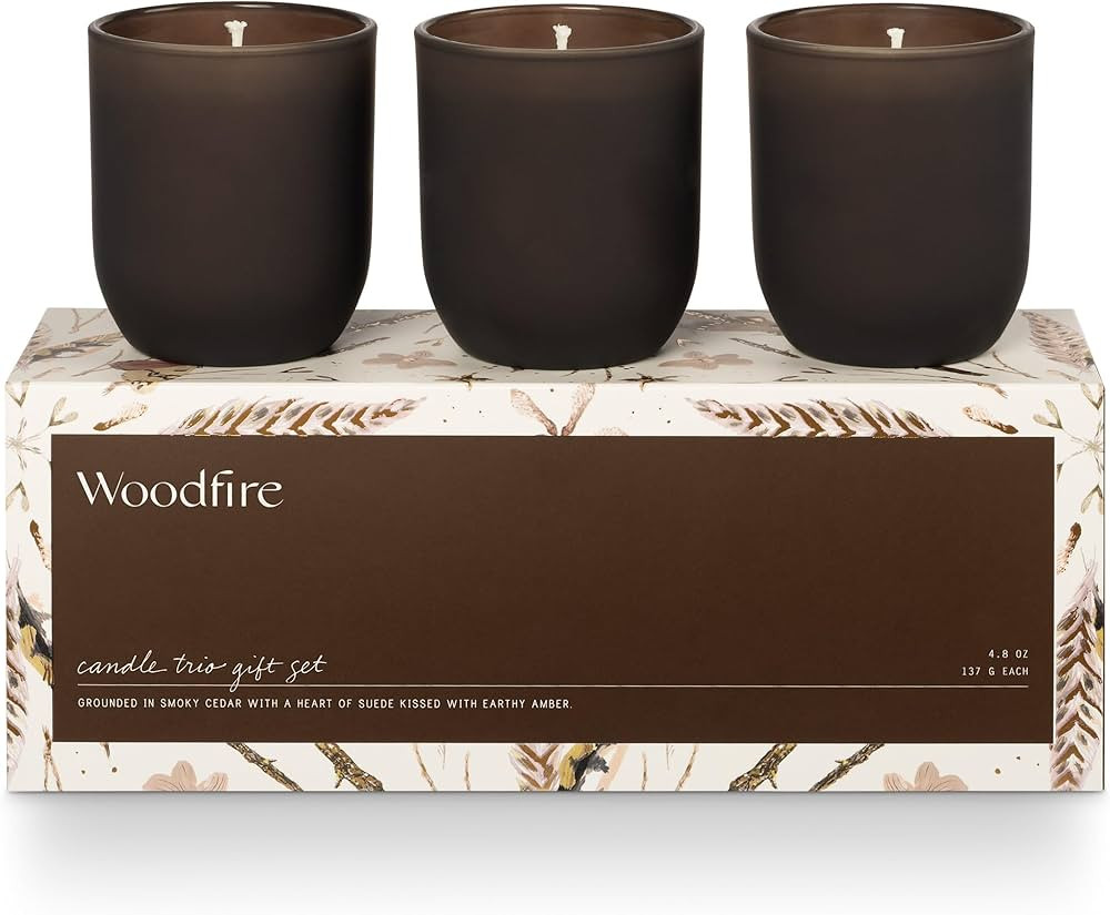 Candle Trio Gift Set, Woodfire | Amazon (US)