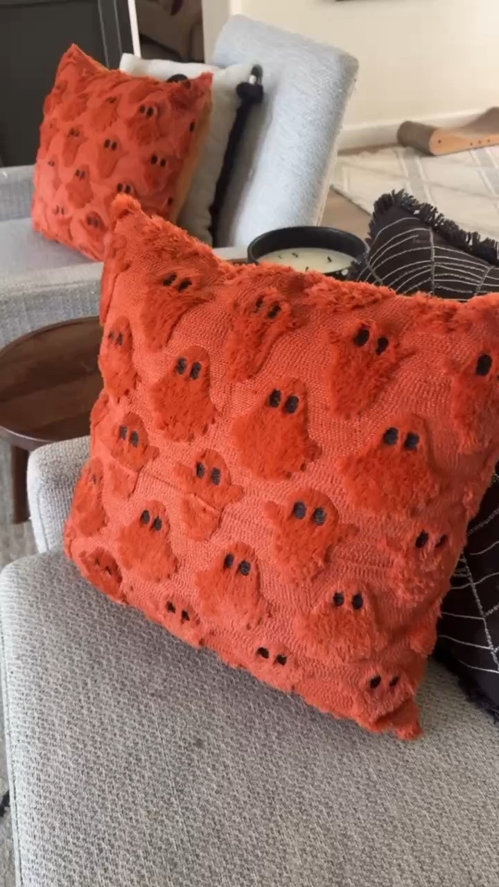 How cute are these ghost pillow covers from Amazon? This is the color Rust Red. I love getting pillow covers because they're so much easier to store and then switch out each season. Under $20 too!  

 #LTKHalloween #LTKSeasonal #LTKHome