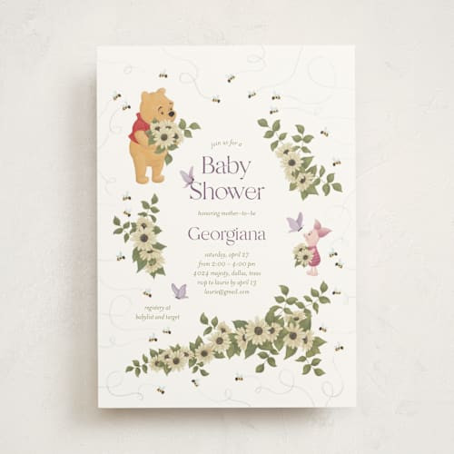 Disney's Winnie The Pooh In Bloom Baby Shower Invitations | Minted