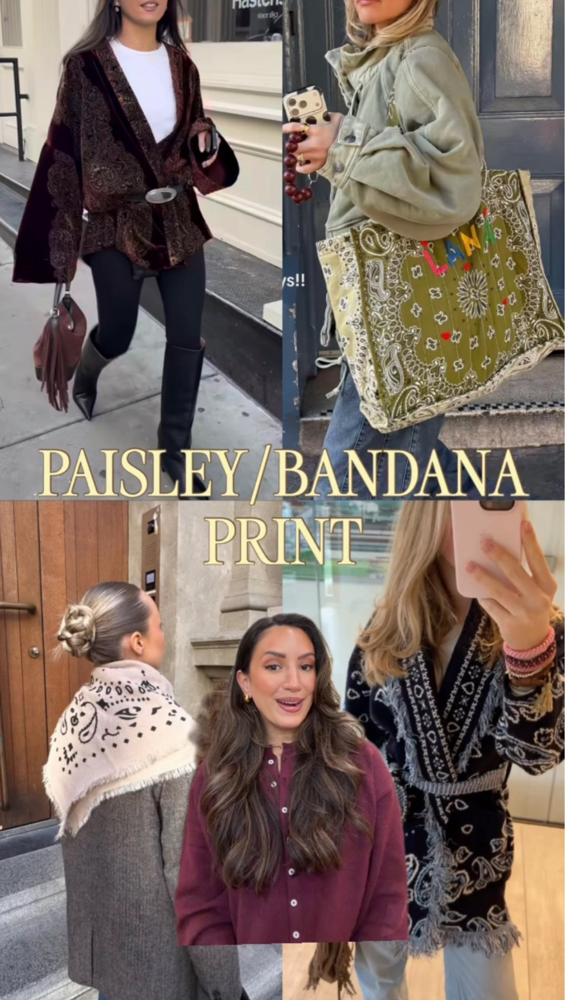 Fall fashion trend alert! Paisley and bandana print! Included my favorite, oversized, scarf, personalized tote bag, and super cozy cardigan ￼

#LTKootd #LTKPetite #LTKSeasonal