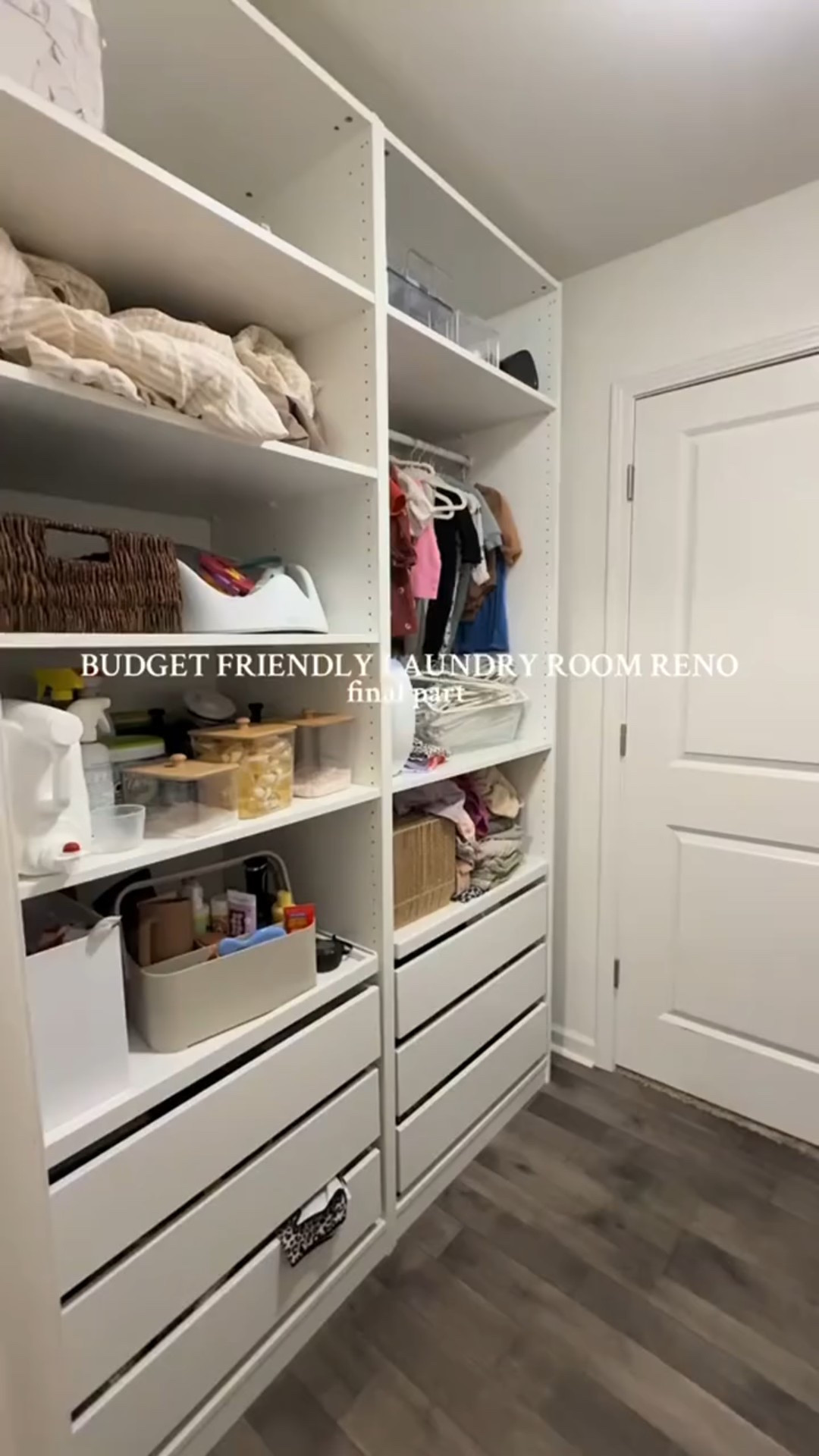 a few late nights… & she’s finally done! 🩶 my cozy little laundry room glow-up on a budget!! #budgetfriendlyhome #laundryroommakeover #diyhomeprojects #beforeandafterhome #sahmprojects

#LTKHome