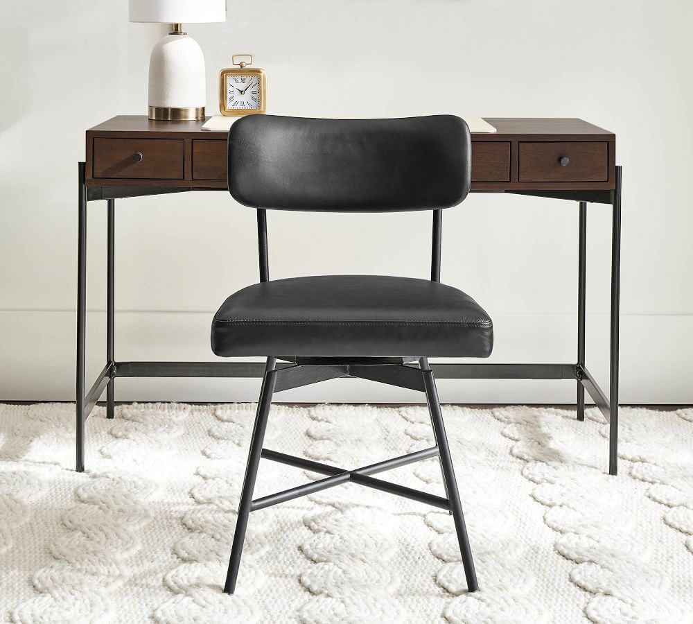 Maison Leather Swivel Desk Chair | Pottery Barn (US)